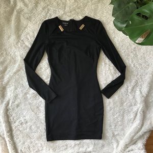 Little Black Dress Bebe XS Gold Detail